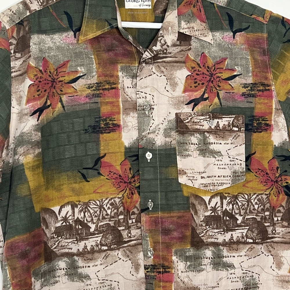Georg Roth Germany shirt tropical beige sz L